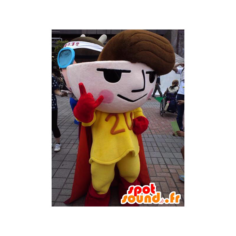 Mascota Yakisoban, tazón de sopa en traje de superhéroe - MASFR25839 - Yuru-Chara mascotas japonesas