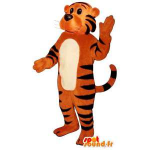 Mascotte de tigre orange zébré de noir. Déguisement de tigre - MASFR006835 - Mascottes Tigre