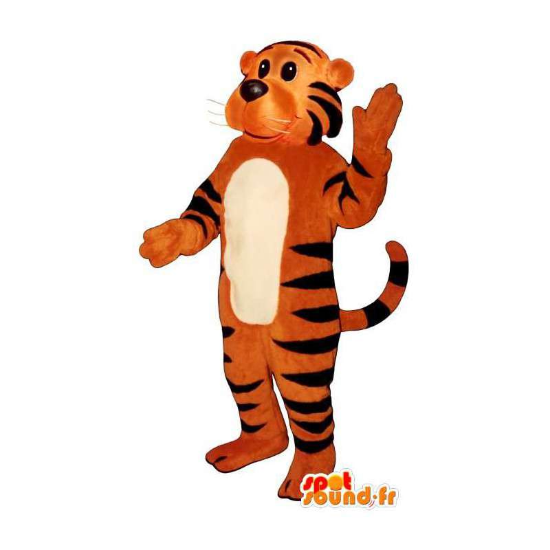 Mascot orange tiger striped black. Costumes Tiger - MASFR006835 - Tiger mascots