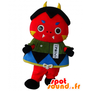 Brahmin-chan maskot, röd imp med horn - Spotsound maskot