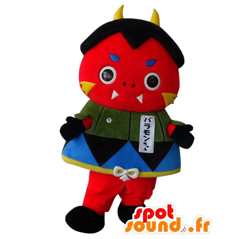 ブラフミンちゃんのマスコット、角のある赤いインプ-MASFR25842-日本のゆるキャラのマスコット