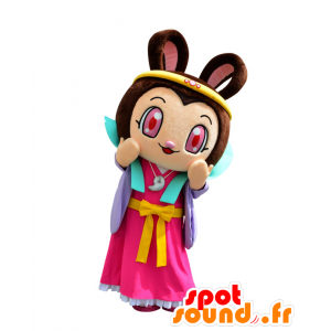 Mascot Ne tsupi, pige, prinsesse, med en smuk kjole - Spotsound