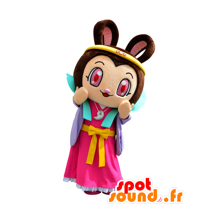 Mascot Ne tsupi, pige, prinsesse, med en smuk kjole - Spotsound