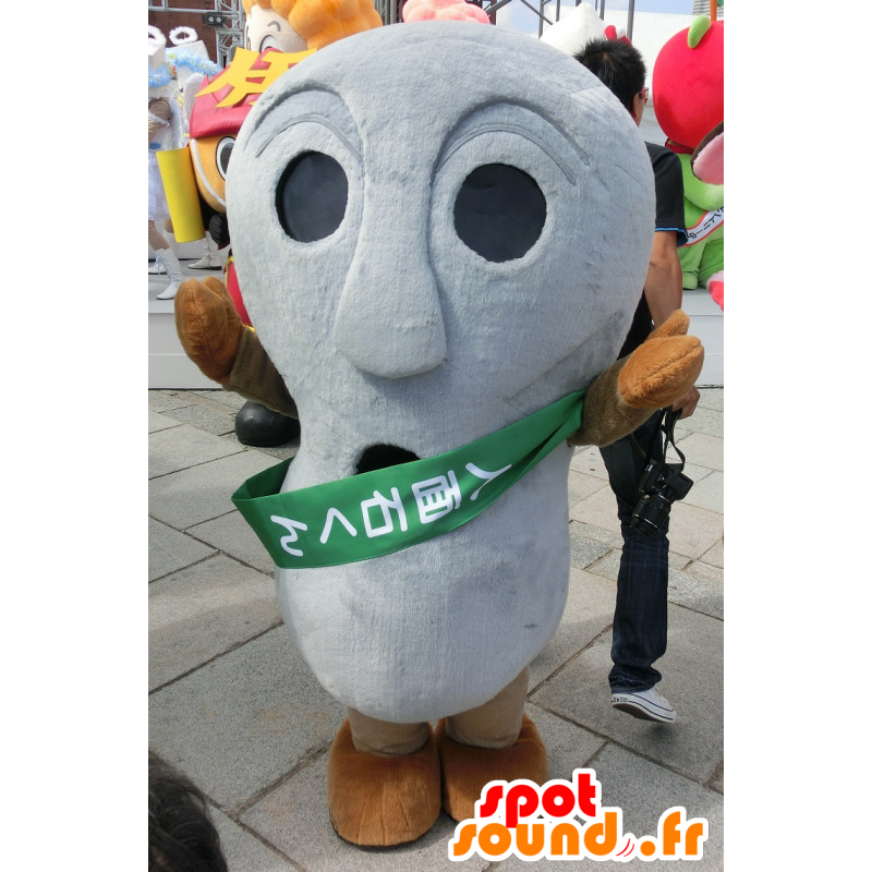 Mascot Jinmenseki-kun, grijs gezicht, de verbazing - MASFR25846 - Yuru-Chara Japanse Mascottes