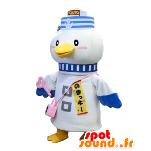 Mascotte de Nomakki, mouette blanche et jaune en forme de phare - MASFR25847 - Mascottes Yuru-Chara Japonaises