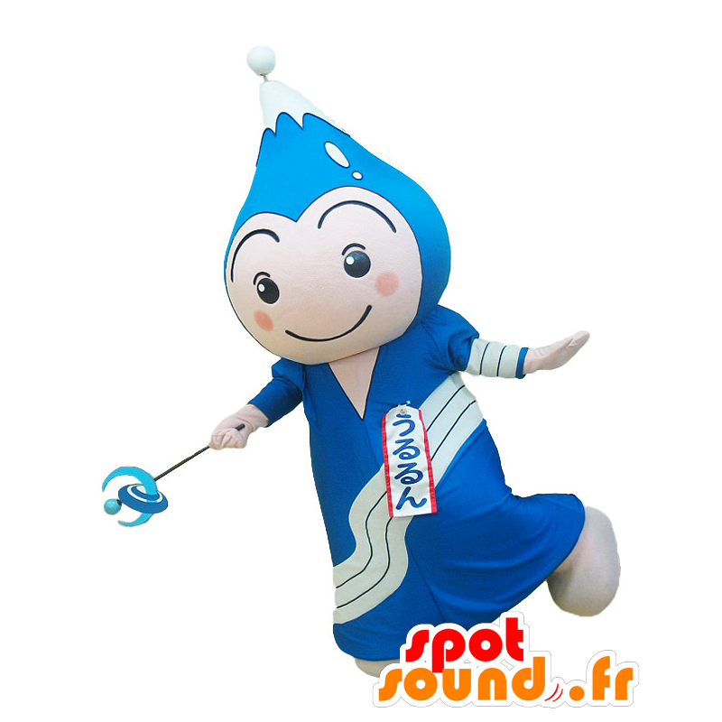 Mascot Ururun, blauw en wit man met een berg - MASFR25848 - Yuru-Chara Japanse Mascottes