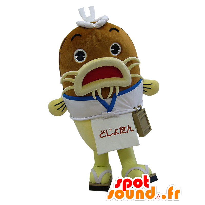 Mascotte de Dojo-tan, de poisson marron et jaune, géant - MASFR25849 - Mascottes Yuru-Chara Japonaises