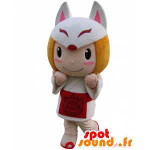 Mascotte de Koko-chan, de fille avec un loup blanc - MASFR25850 - Mascottes Yuru-Chara Japonaises