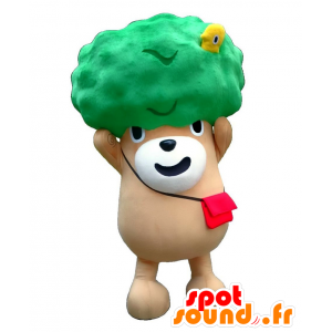Mascot Midorino, bamse, brunt og grønt træ - Spotsound maskot