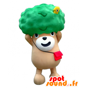 Mascotte Midorino, orsacchiotto, albero marrone e verde - MASFR25851 - Yuru-Chara mascotte giapponese