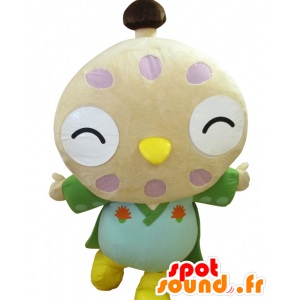 Mascot Chonan Machi, beige big bird, with a kimono - MASFR25856 - Yuru-Chara Japanese mascots