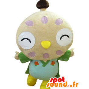 Mascot Chonan Machi, gran pájaro de color beige, con un kimono - MASFR25856 - Yuru-Chara mascotas japonesas