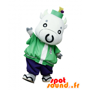 Maskotti Nauta jumala KUN, jättiläinen valkoinen lehmä - MASFR25857 - Mascottes Yuru-Chara Japonaises