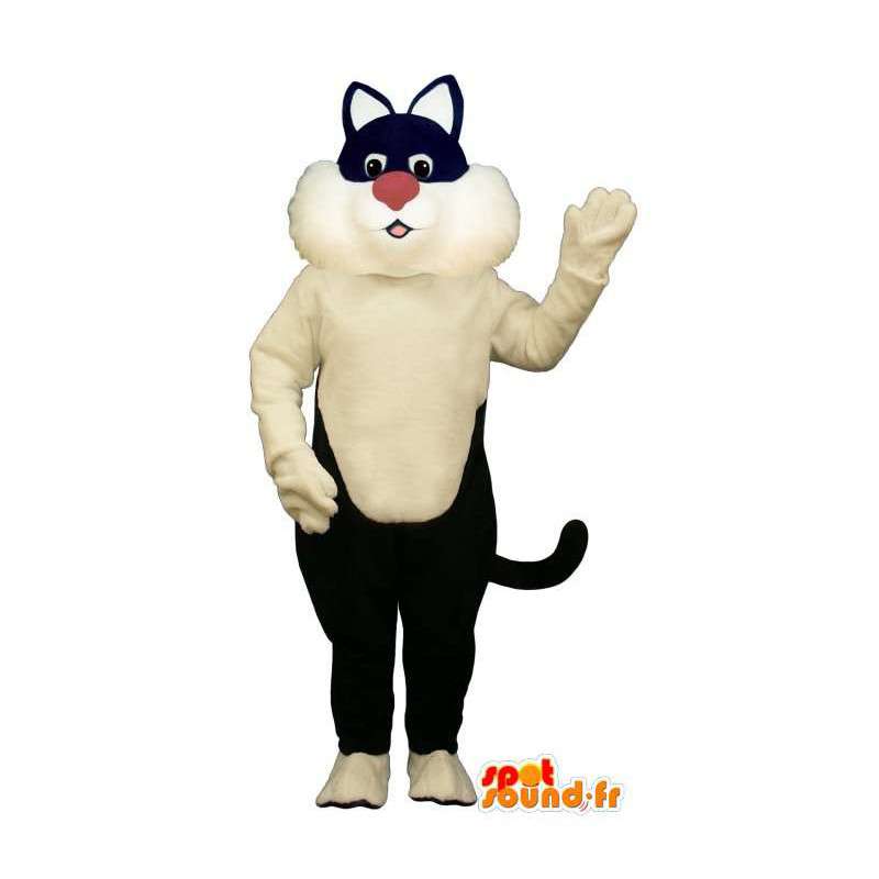 Black Cat Mascot-wit manier Sylvester - MASFR006837 - Cat Mascottes