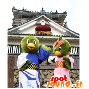 Mascots Echizen Castle Omo, green birds tunic - MASFR25870 - Yuru-Chara Japanese mascots