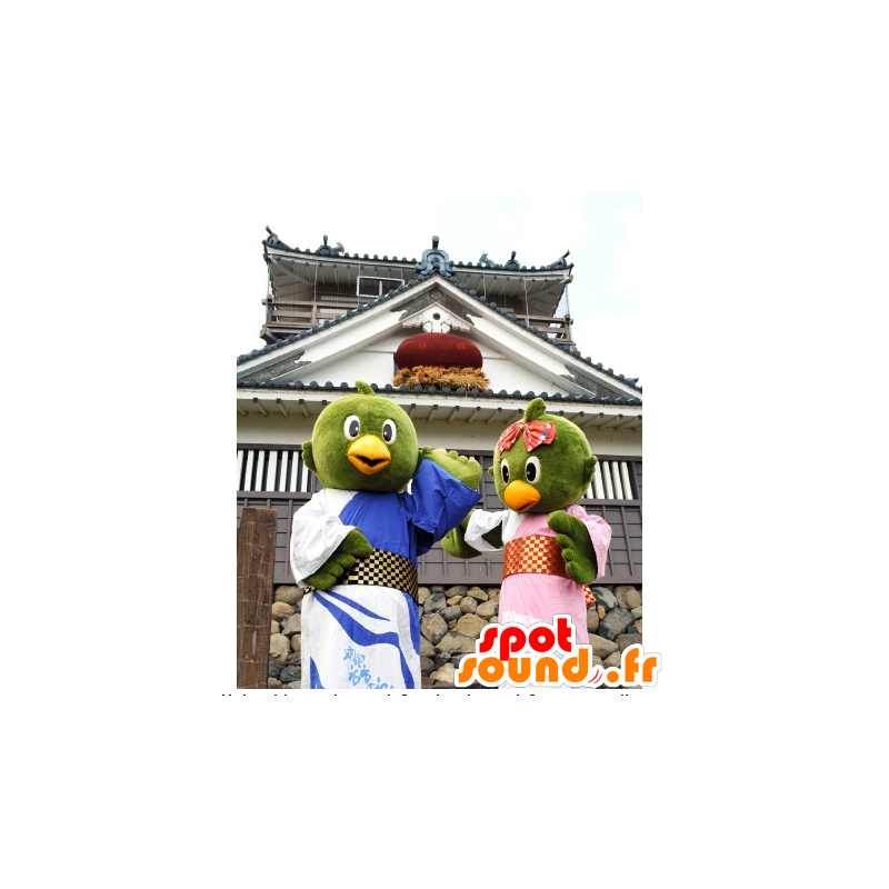 Mascots Echizen Castle Omo, green birds tunic - MASFR25870 - Yuru-Chara Japanese mascots