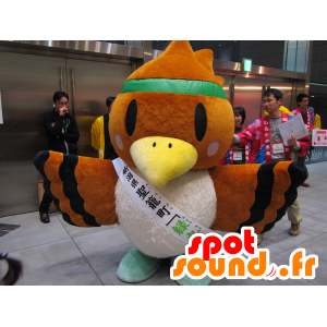 Mascot Grüner Kreis, braun und weiß hawk, Riesen - MASFR25871 - Yuru-Chara japanischen Maskottchen