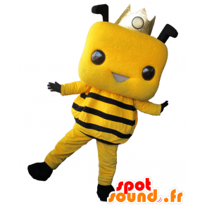 Mascot Hatchika kun, yellow and black bee, crowned - MASFR25872 - Yuru-Chara Japanese mascots