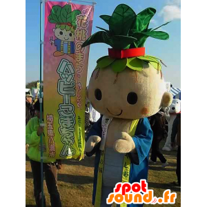 Mascotte de Koma-chan, de garçon avec des feuilles sur la tête - MASFR25875 - Mascottes Yuru-Chara Japonaises