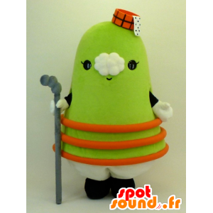 Mascotte de Toyama, de bonhomme vert représentant une prairie - MASFR25880 - Mascottes Yuru-Chara Japonaises