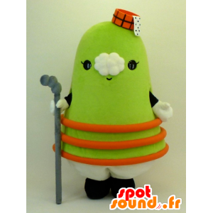 Mascot Toyama, groen man neerkomt op een weide - MASFR25880 - Yuru-Chara Japanse Mascottes