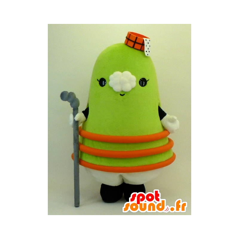 Mascotte de Toyama, de bonhomme vert représentant une prairie - MASFR25880 - Mascottes Yuru-Chara Japonaises