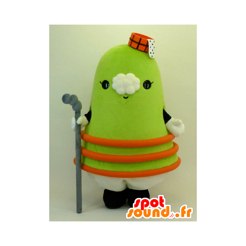 Mascot Toyama, groen man neerkomt op een weide - MASFR25880 - Yuru-Chara Japanse Mascottes