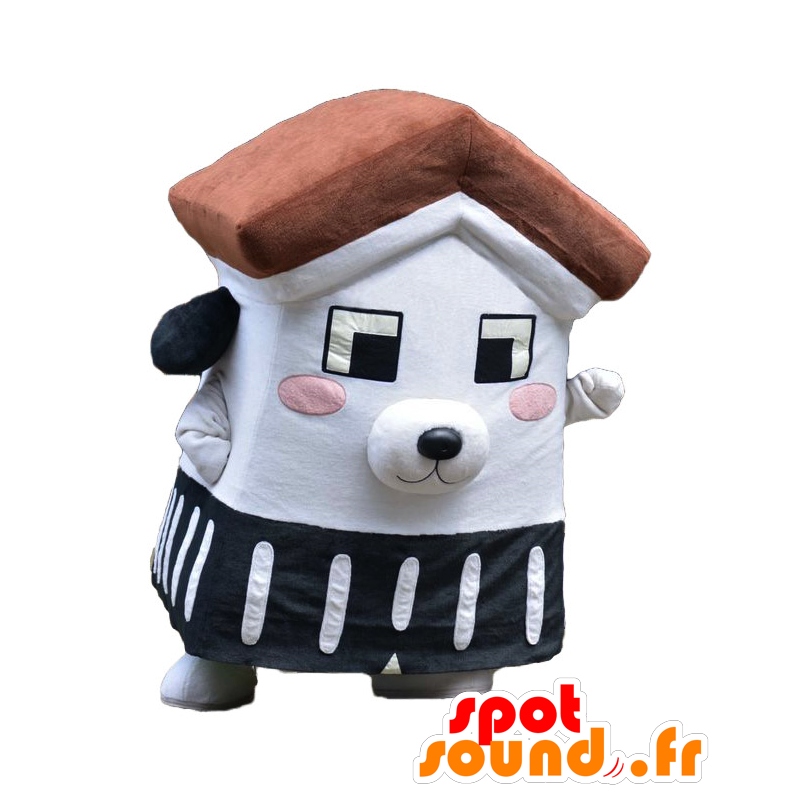 Mascot Kekun casa con forma de perro tricolor - MASFR25883 - Yuru-Chara mascotas japonesas