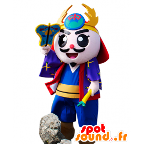 Mascot Gosamaru, samurai blå kjole, gul og rød - MASFR25888 - Yuru-Chara japanske Mascots