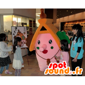 Mascotte Harima-cho, arancio e casa rosa, gigante - MASFR25890 - Yuru-Chara mascotte giapponese