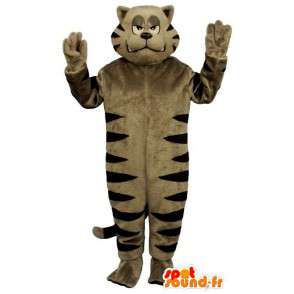 Color beige gato Mascot y negro. Traje de gato Beige - MASFR006841 - Mascotas gato