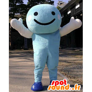 Mascot Kuroshio-kun, o homem azul e branco, sorrindo - MASFR25897 - Yuru-Chara Mascotes japoneses