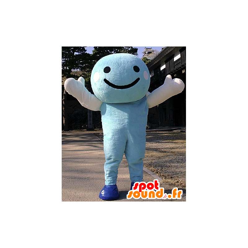 Mascot Kuroshio-kun, blå og hvid mand, smilende - Spotsound
