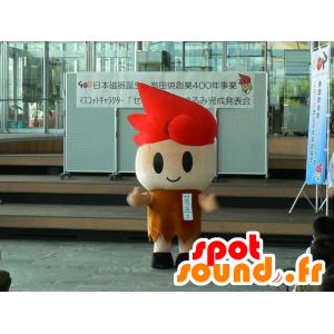 Mascotte de Serami, de bonhomme avec des cheveux rouge - MASFR25898 - Mascottes Yuru-Chara Japonaises