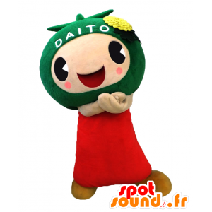 Mascotte Osaka Daito, green and red tomato, very jovial - MASFR25899 - Yuru-Chara Japanese mascots