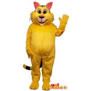 Mascotte de gros chat jaune. Costume de chat - MASFR006842 - Mascottes de chat