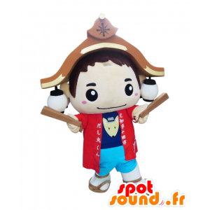Mascot Soup runde-kun gutt med et tak over hodet - MASFR25903 - Yuru-Chara japanske Mascots