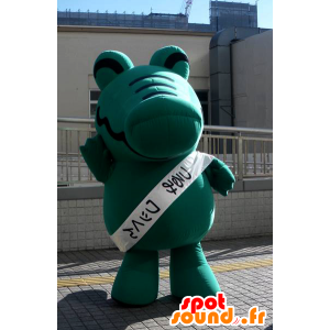 Wax-kun mascot, green crocodile, giant - MASFR25907 - Yuru-Chara Japanese mascots