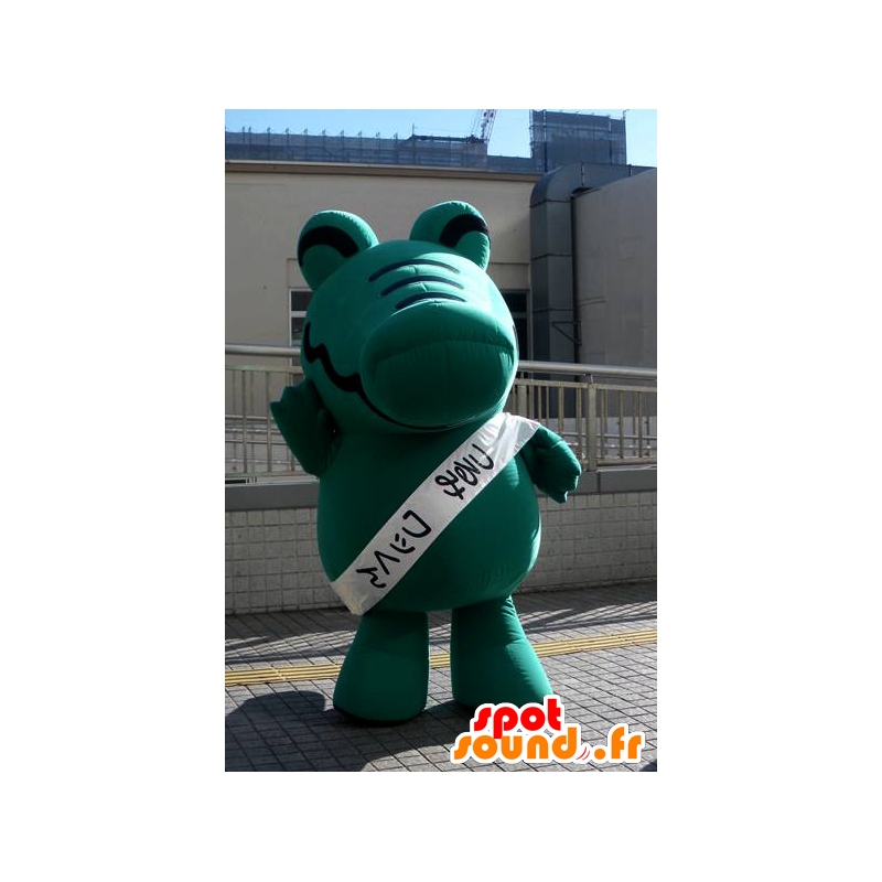 Wax-kun mascotte, groene krokodil, reuze - MASFR25907 - Yuru-Chara Japanse Mascottes