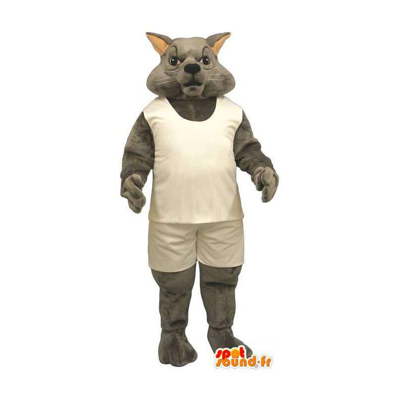 Bulldog mascot, gray dog - MASFR006843 - Dog mascots