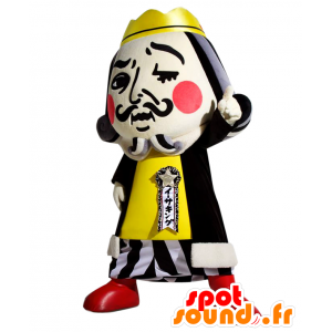 Maskot éteru Král - černá a žlutá král maskot - MASFR25914 - Yuru-Chara japonské Maskoti