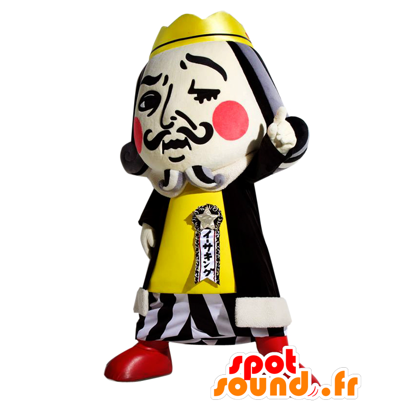 Mascot Ether King - black and yellow king mascot - MASFR25914 - Yuru-Chara Japanese mascots