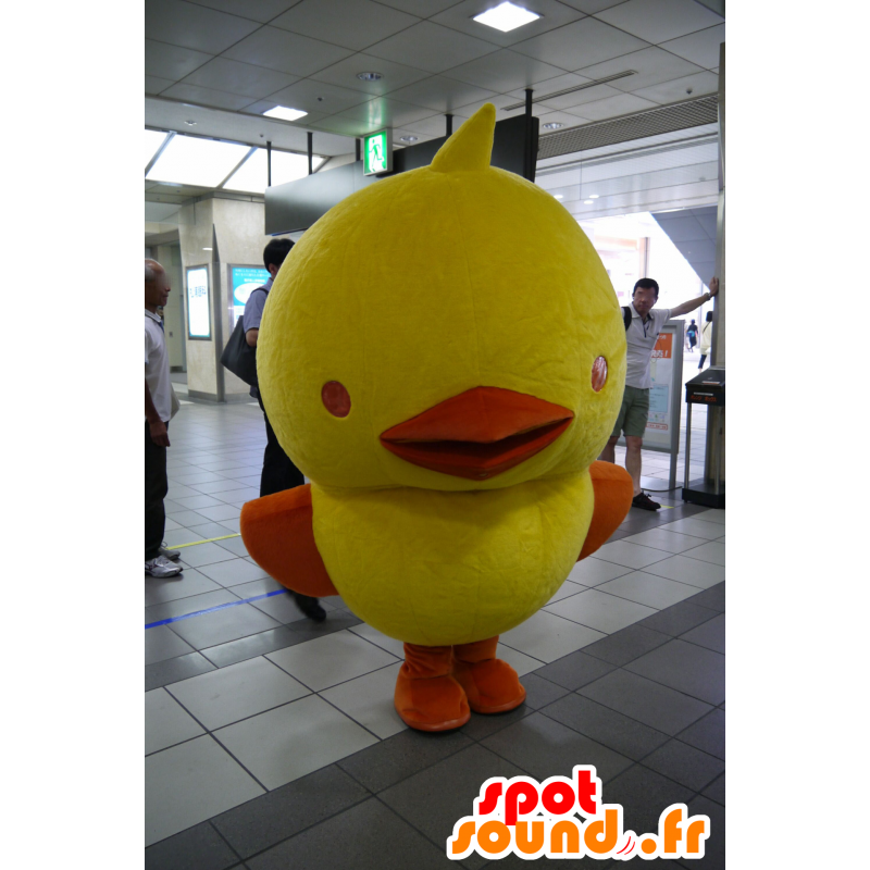 Mascotte de poussin jaune et orange, de canari - MASFR25925 - Mascottes Yuru-Chara Japonaises