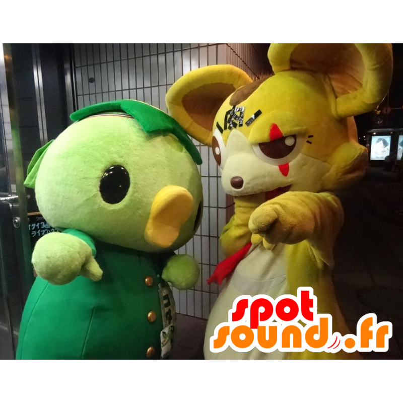 Mascotes Pintainho verde e amarelo Yenne - MASFR25926 - Yuru-Chara Mascotes japoneses