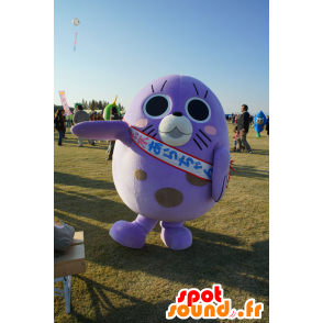 Sea Lion mascot purple, with big eyes - MASFR25929 - Yuru-Chara Japanese mascots