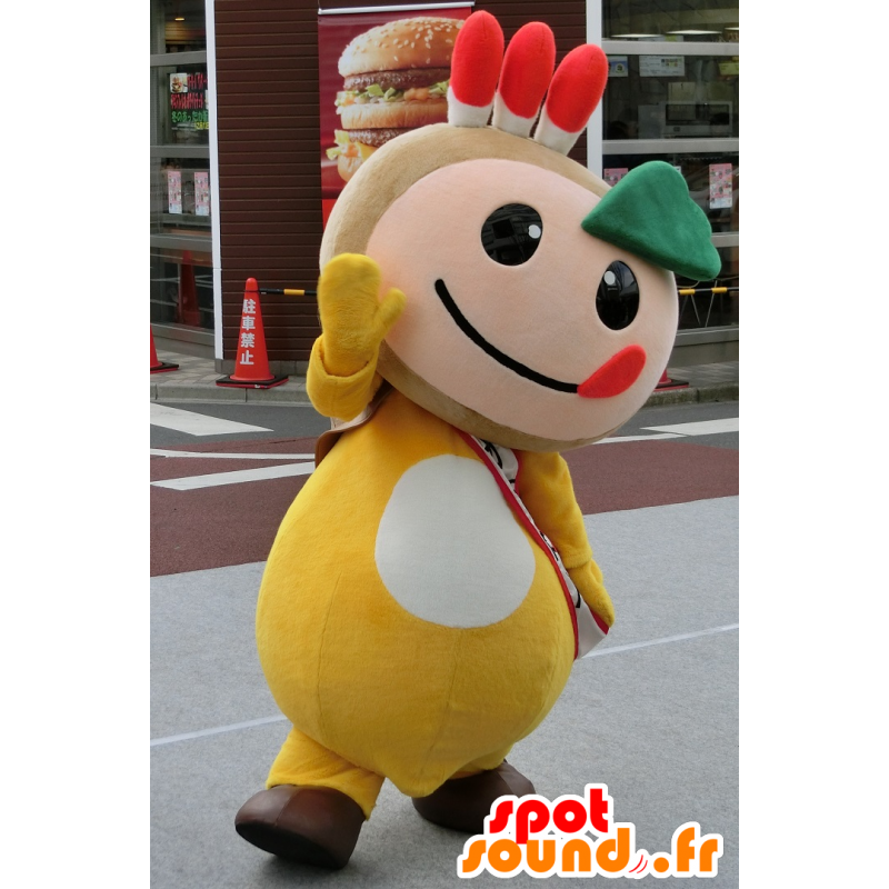 Mascotte de bonhomme marron et jaune, d'indien - MASFR25930 - Mascottes Yuru-Chara Japonaises