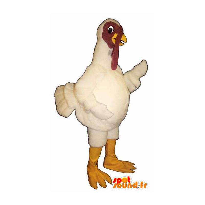 Disfraz de pavo gigante blanco - MASFR006846 - Mascota de gallinas pollo gallo