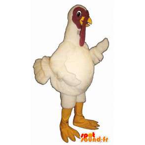 Disfraz de pavo gigante blanco - MASFR006846 - Mascota de gallinas pollo gallo