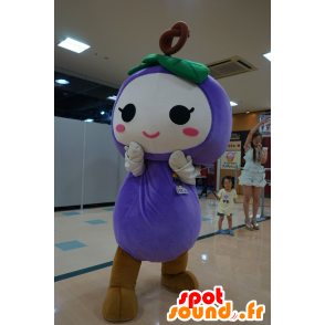 Purple and white snowman mascot, round and cute - MASFR25939 - Yuru-Chara Japanese mascots