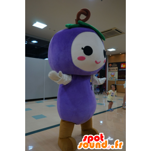 Purple and white snowman mascot, round and cute - MASFR25939 - Yuru-Chara Japanese mascots